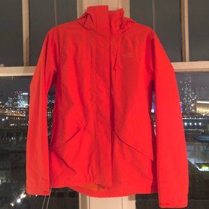 Red-Orange North Face Rain Jacket